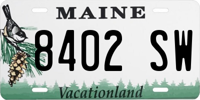 ME license plate 8402SW