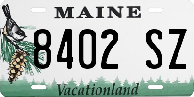 ME license plate 8402SZ