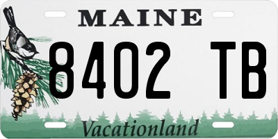 ME license plate 8402TB