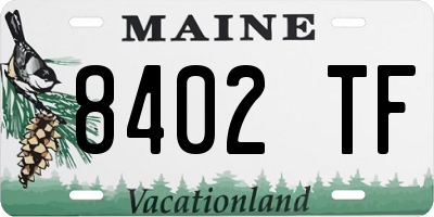 ME license plate 8402TF