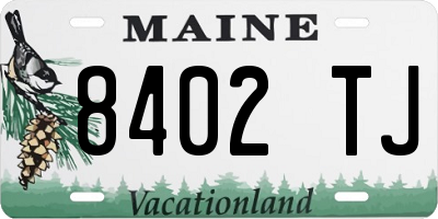 ME license plate 8402TJ