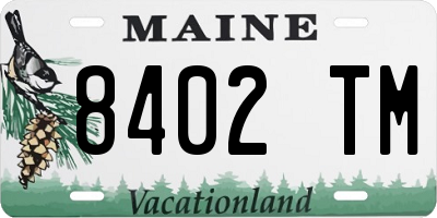 ME license plate 8402TM