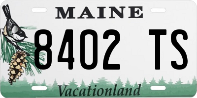 ME license plate 8402TS