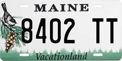 ME license plate 8402TT