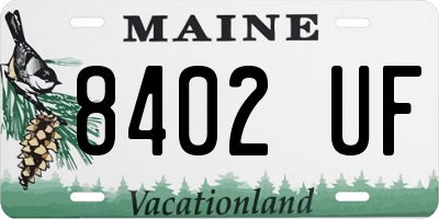 ME license plate 8402UF