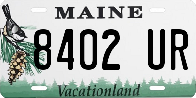 ME license plate 8402UR