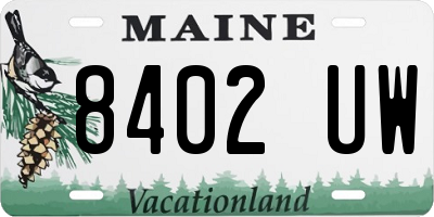 ME license plate 8402UW