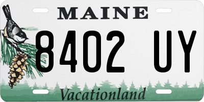 ME license plate 8402UY