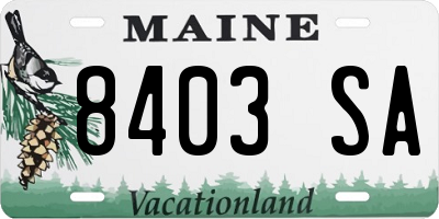 ME license plate 8403SA