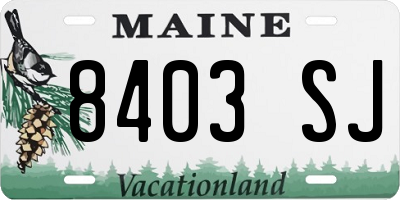 ME license plate 8403SJ