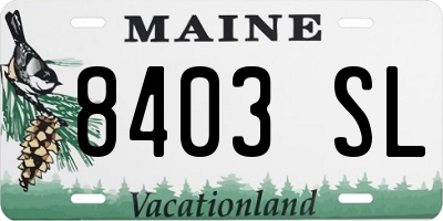 ME license plate 8403SL