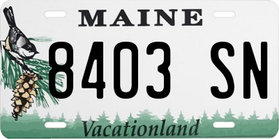 ME license plate 8403SN