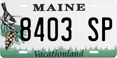 ME license plate 8403SP