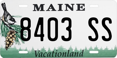 ME license plate 8403SS