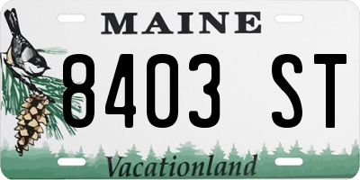 ME license plate 8403ST