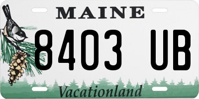 ME license plate 8403UB