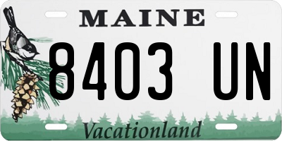 ME license plate 8403UN