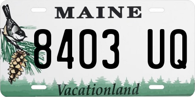 ME license plate 8403UQ