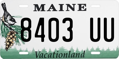 ME license plate 8403UU