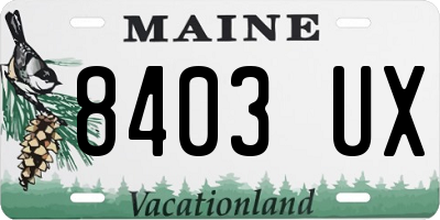 ME license plate 8403UX