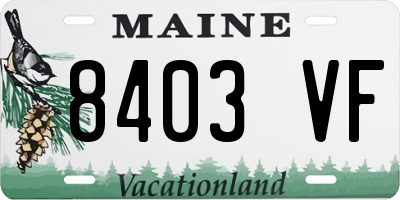 ME license plate 8403VF