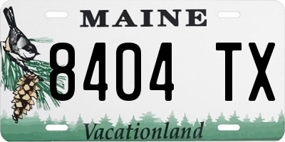 ME license plate 8404TX