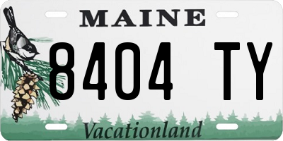 ME license plate 8404TY