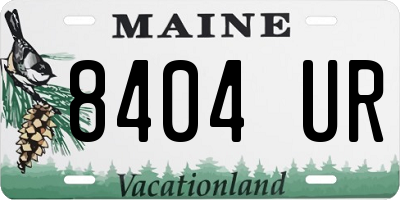 ME license plate 8404UR