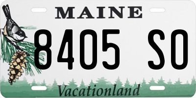 ME license plate 8405SO