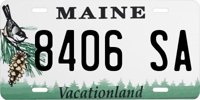 ME license plate 8406SA