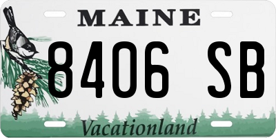 ME license plate 8406SB