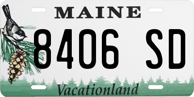ME license plate 8406SD