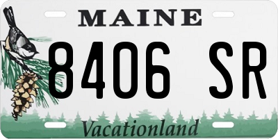 ME license plate 8406SR