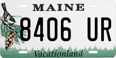 ME license plate 8406UR