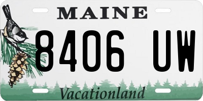 ME license plate 8406UW