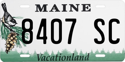 ME license plate 8407SC