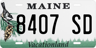 ME license plate 8407SD