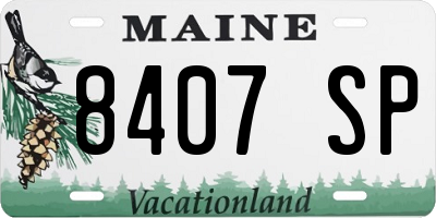 ME license plate 8407SP
