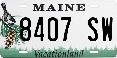ME license plate 8407SW