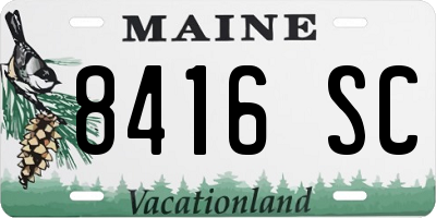 ME license plate 8416SC