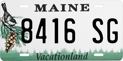 ME license plate 8416SG