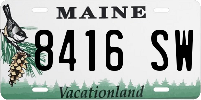 ME license plate 8416SW