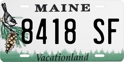 ME license plate 8418SF