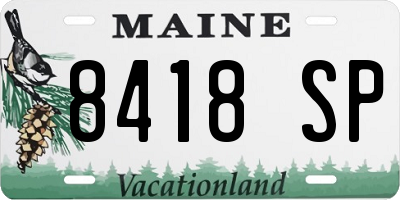 ME license plate 8418SP