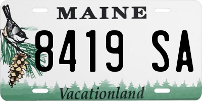 ME license plate 8419SA