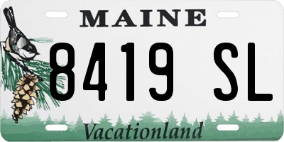 ME license plate 8419SL