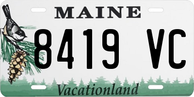ME license plate 8419VC