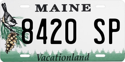 ME license plate 8420SP