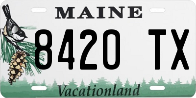 ME license plate 8420TX