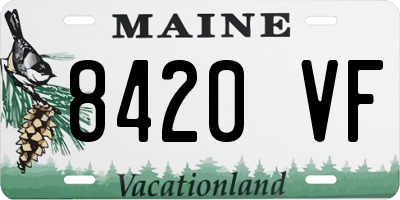 ME license plate 8420VF